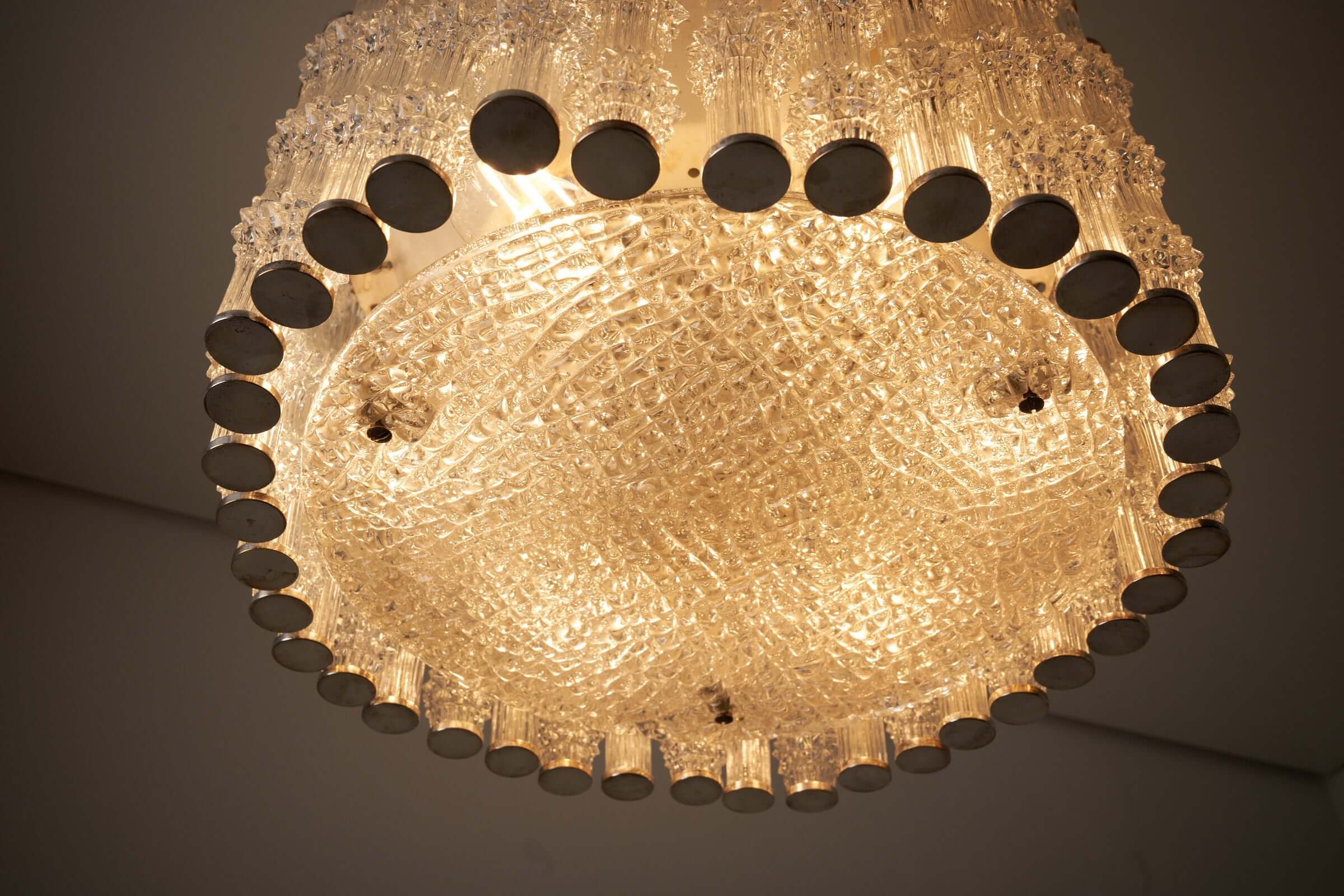 Glass_Pendant_Light,_Kaiser_Leuchten,_Nickel_Patina,_1970,_Germany