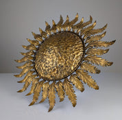 Golden_sunburst_ceiling_or_wall_lamp_with_leaf_rays_1950s