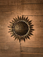 Golden_sunburst_ceiling_or_wall_lamp_with_leaf_rays_1950s