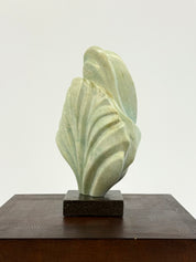 1980s_Freeform_Green_Stone_Sculpture_on_Marble_Base
