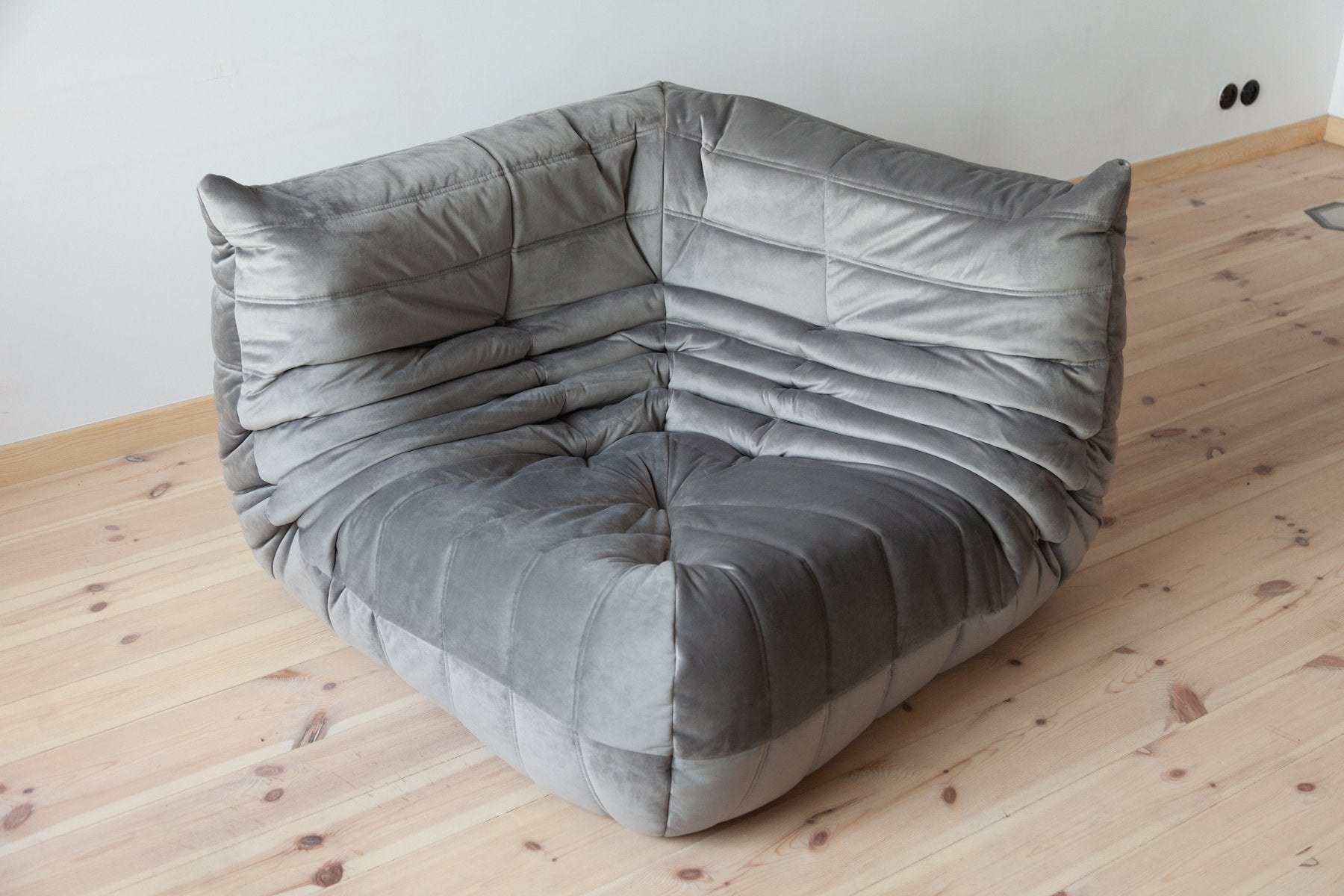 Grey_Velvet_Togo_Corner_Chair_by_Michel_Ducaroy_for_Ligne_Roset,_France