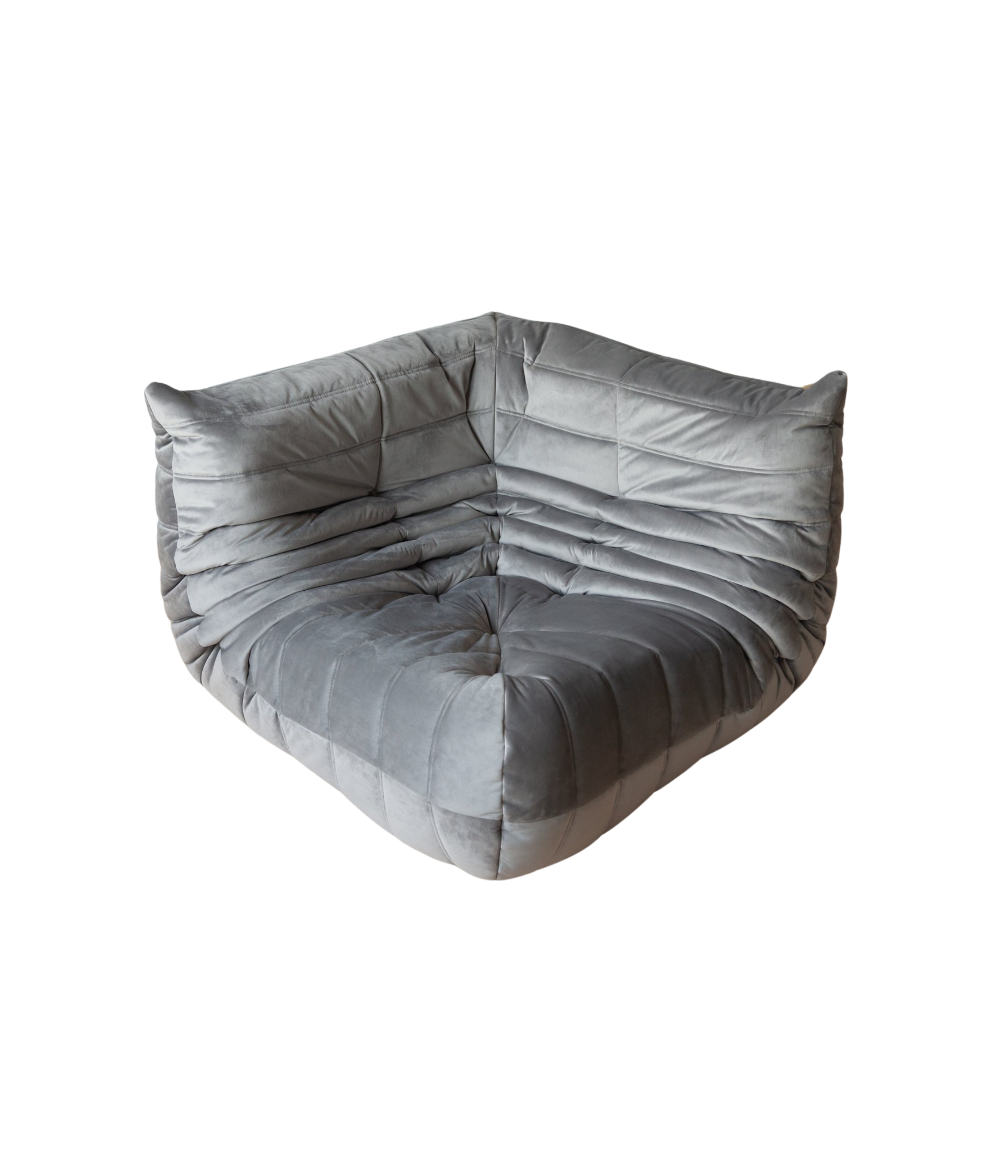 Grey_Velvet_Togo_Corner_Chair_by_Michel_Ducaroy_for_Ligne_Roset,_France