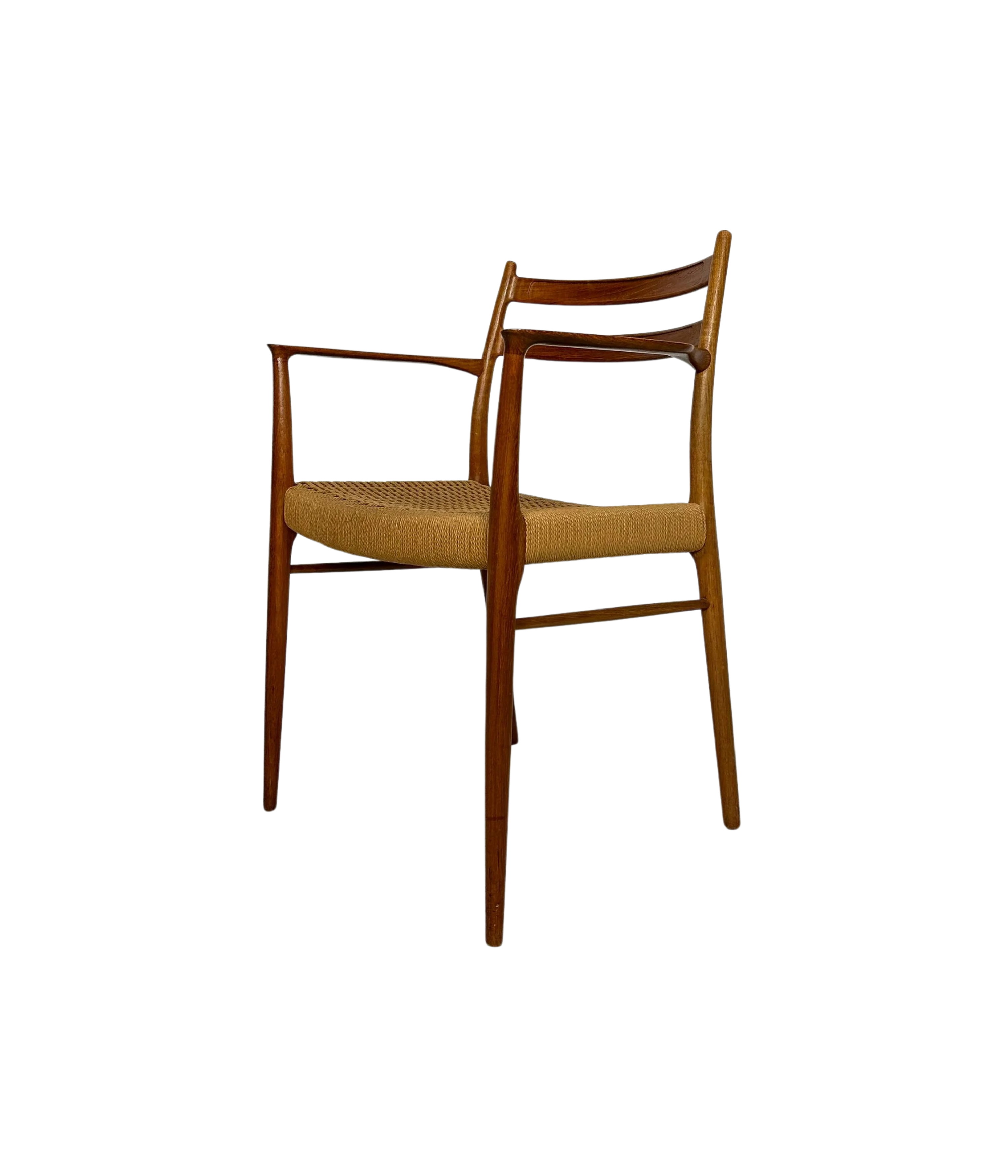 GS700_Teak_Dining_Armchair_by_Arne_Wahl_Iversen_for_Glyngøre_Stolefabrik,_Original_Papercord,_Denmark,_1950s