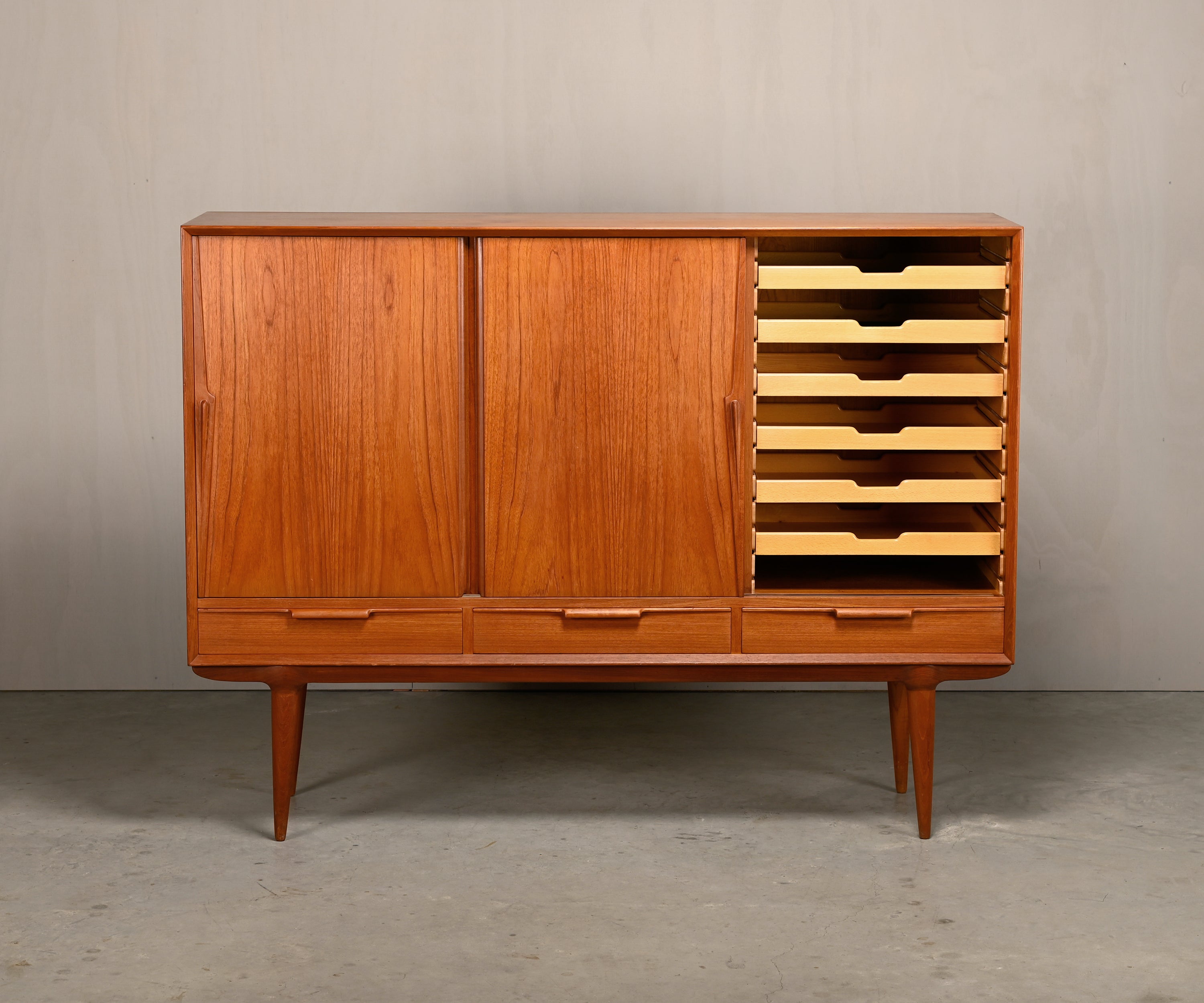Model_17_Teak_Highboard_by_Gunni_Omann_for_Omann_Jun_Møbelfabrik,_Denmark,_1960s