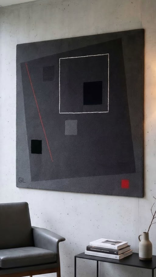 Guy_de_Lussigny_Geometric_Abstract_Wool_Rug_for_Tisca,_France