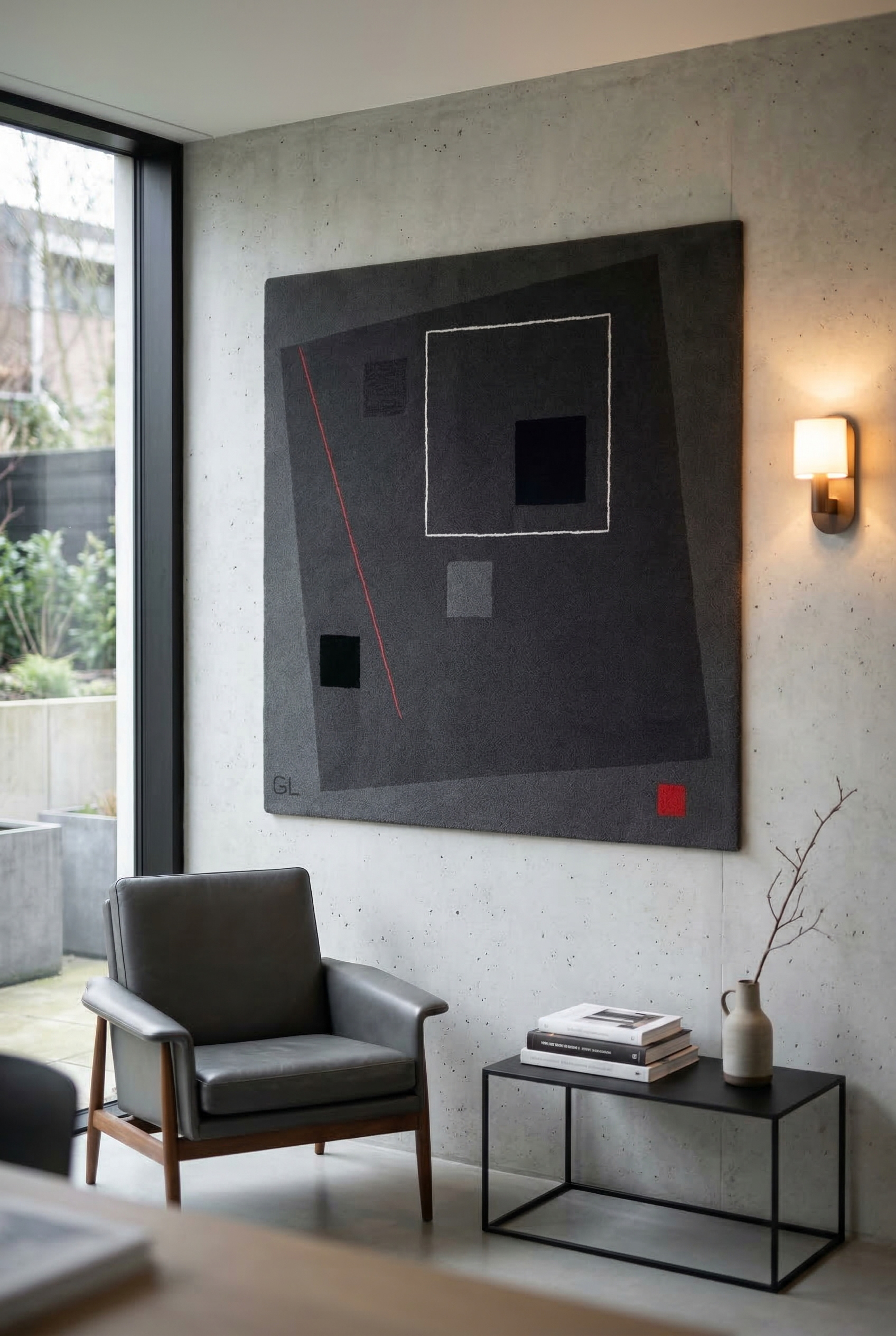 Guy_de_Lussigny_Geometric_Abstract_Wool_Rug_for_Tisca,_France