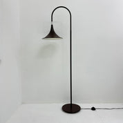 Hala_Zeist_“Trumpet”_Floor_Lamp_in_Brown_Metal,_Netherlands_1970s