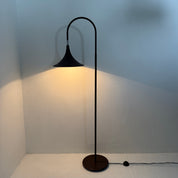 Hala_Zeist_“Trumpet”_Floor_Lamp_in_Brown_Metal,_Netherlands_1970s