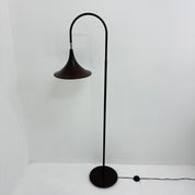 Hala_Zeist_“Trumpet”_Floor_Lamp_in_Brown_Metal,_Netherlands_1970s