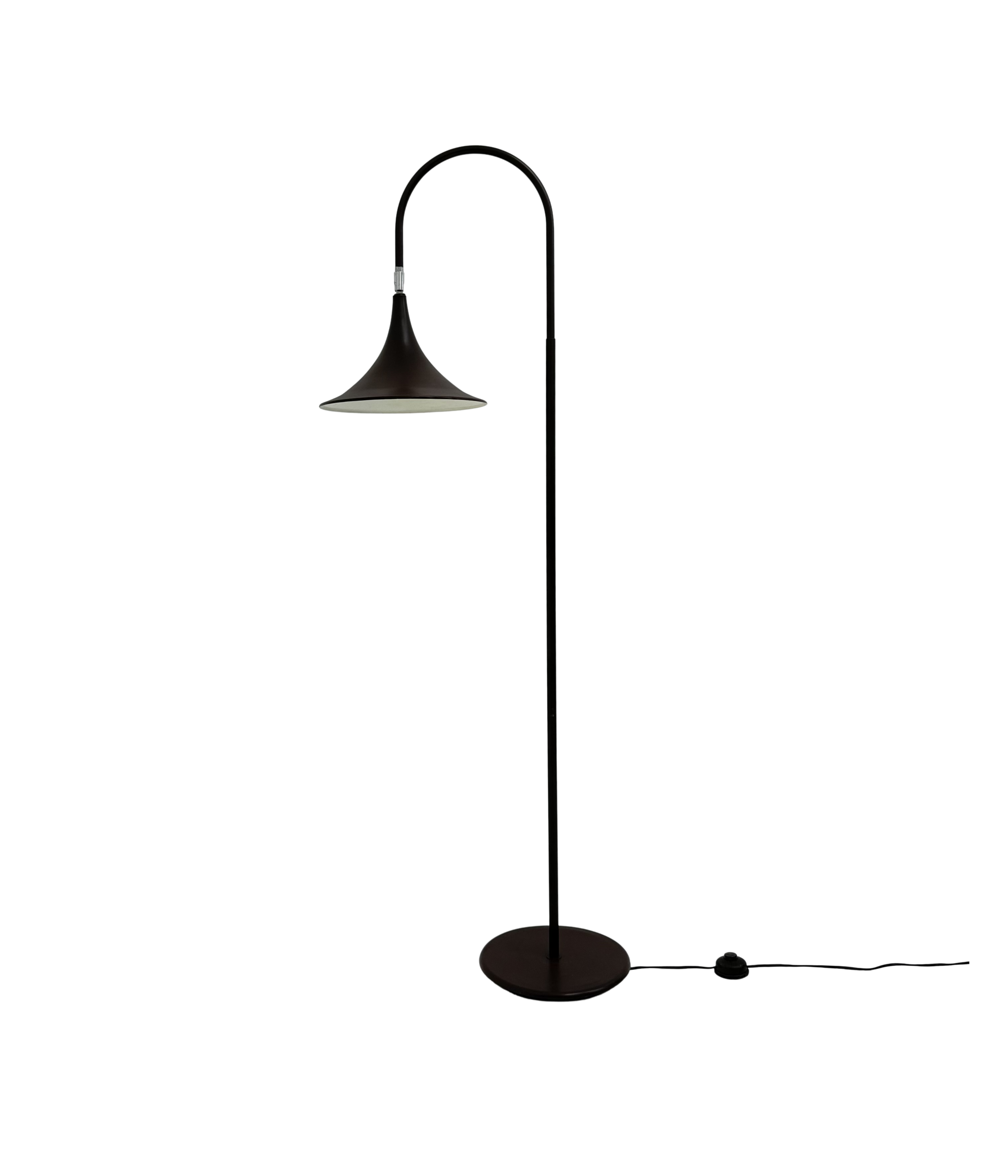 Hala_Zeist_“Trumpet”_Floor_Lamp_in_Brown_Metal,_Netherlands_1970s