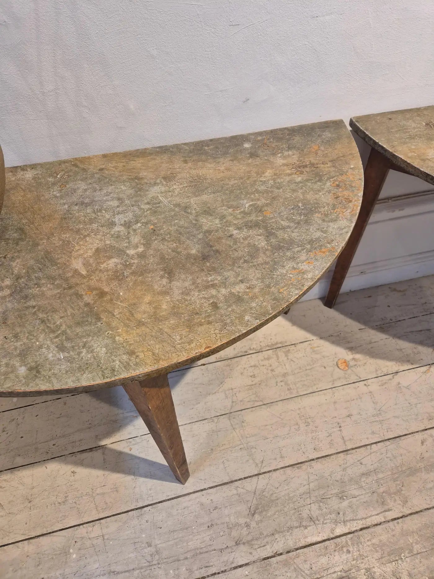 Set_of_2_Swedish_Allmoge_Demi_Lune_Tables_with_Marble_Tops,_Painted_Antique_Console_Tables,_1860s