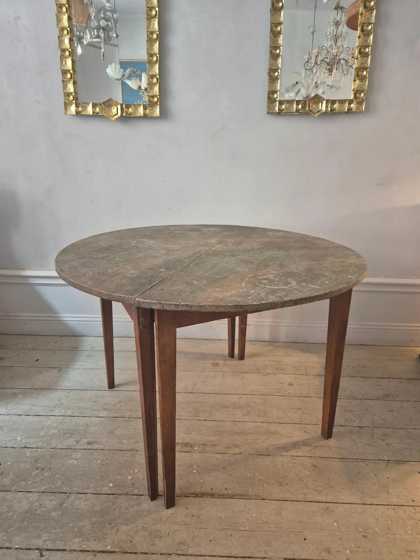 Set_of_2_Swedish_Allmoge_Demi_Lune_Tables_with_Marble_Tops,_Painted_Antique_Console_Tables,_1860s