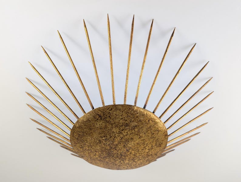 Hammered_Gold_Sun_Pendant_Lamp,_Neoclassical_Style_1970s