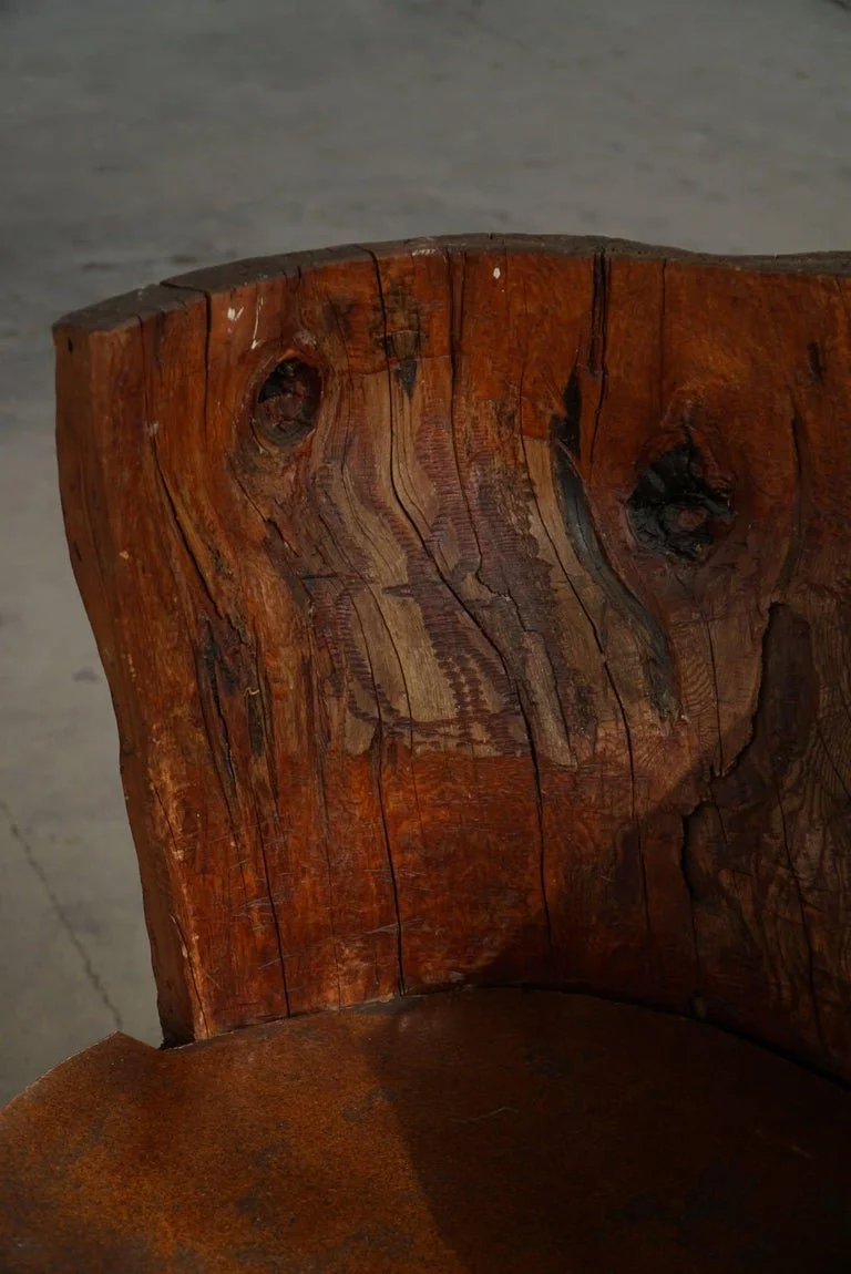 Hand_Carved_Stump_Chair_in_Pine_with_Storage,_Swedish_Modern,_Wabi_Sabi,_1900s