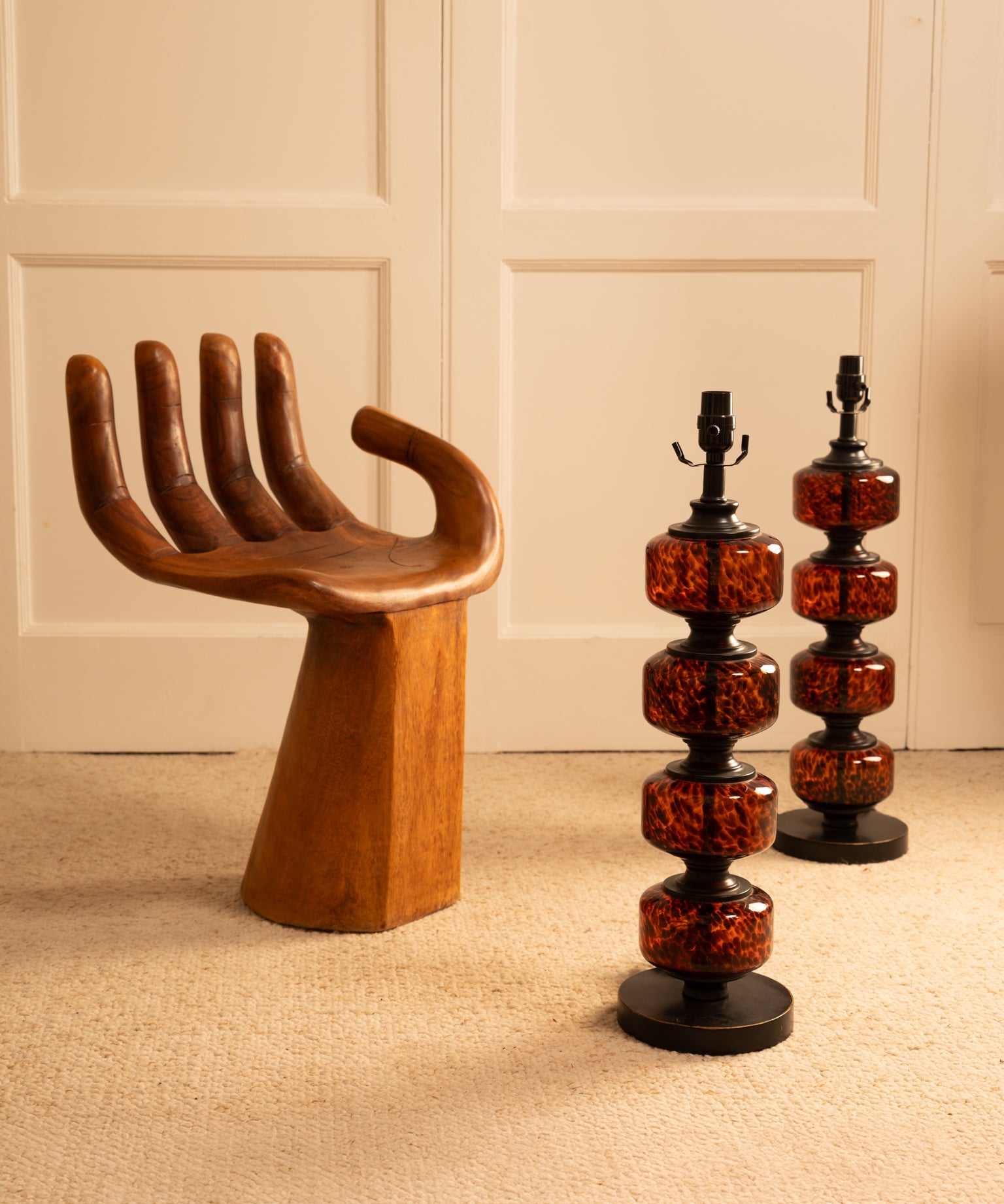 Surreal_Hand_Chair_Stool_in_Wood,_Pedro_Friedeberg_Style