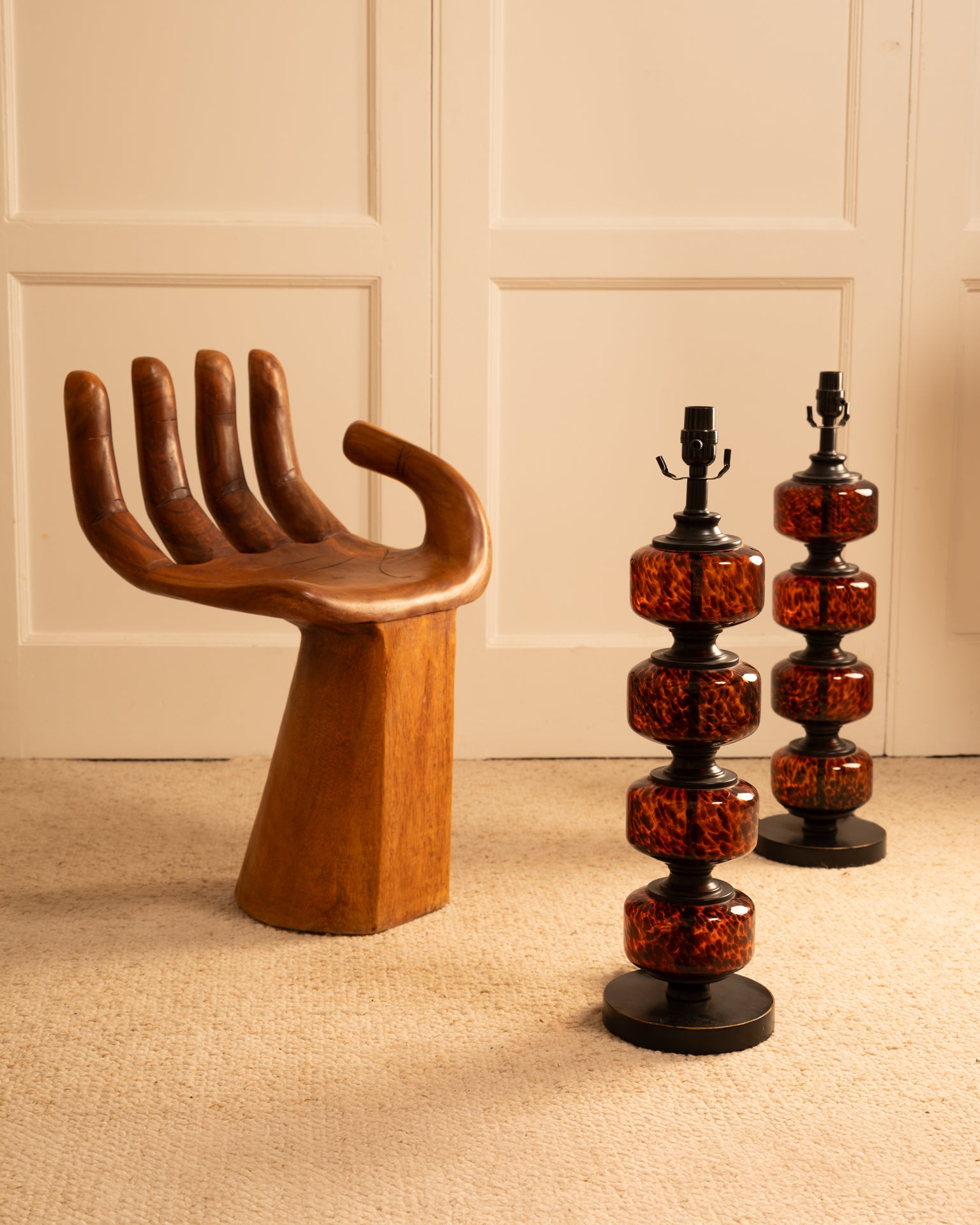 Surreal_Hand_Chair_Stool_in_Wood,_Pedro_Friedeberg_Style
