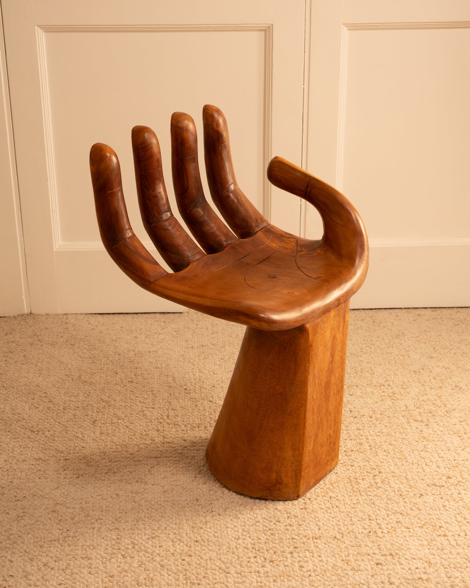 Surreal_Hand_Chair_Stool_in_Wood,_Pedro_Friedeberg_Style