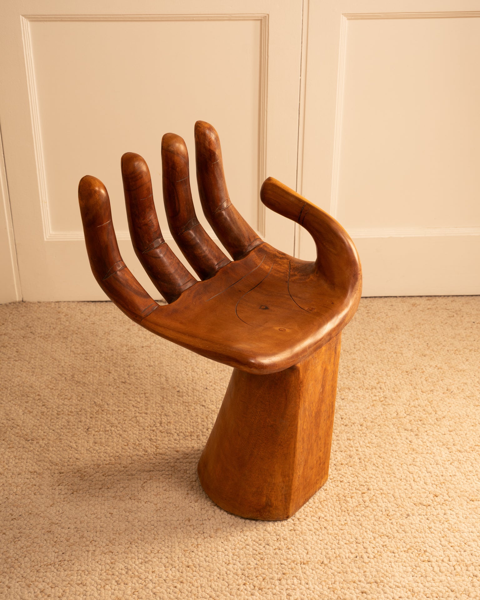 Surreal_Hand_Chair_Stool_in_Wood,_Pedro_Friedeberg_Style