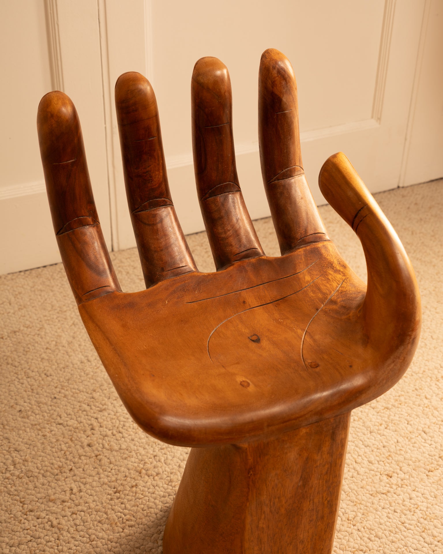 Surreal_Hand_Chair_Stool_in_Wood,_Pedro_Friedeberg_Style