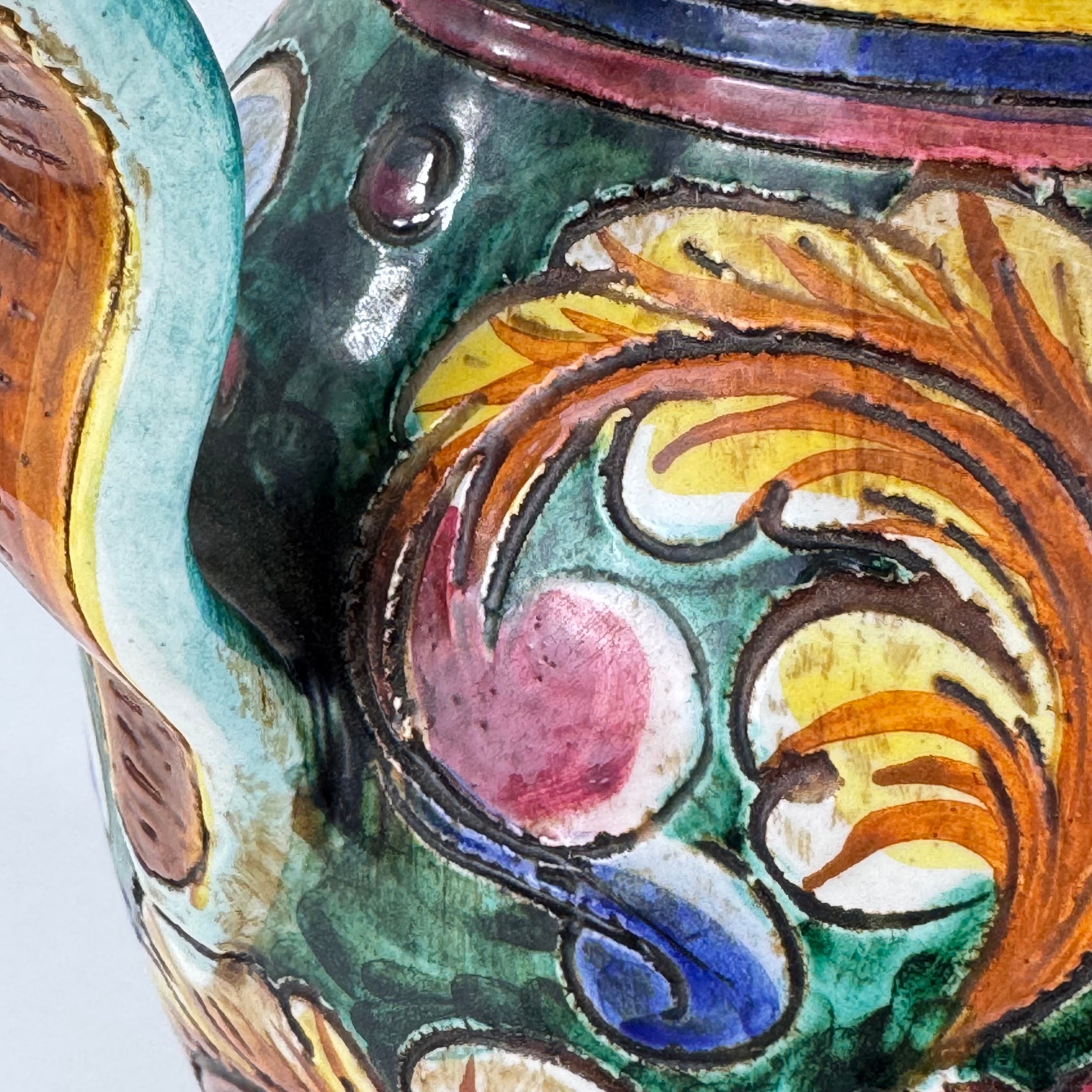 1960s_Hand-Painted_Majolica_Amphora_Vase_Signed_NP_Orvieto,_Italy