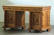 Unique_Danish_Cabinetmaker_Solid_Oak_Desk_with_Carved_Doors,_Denmark,_1960s