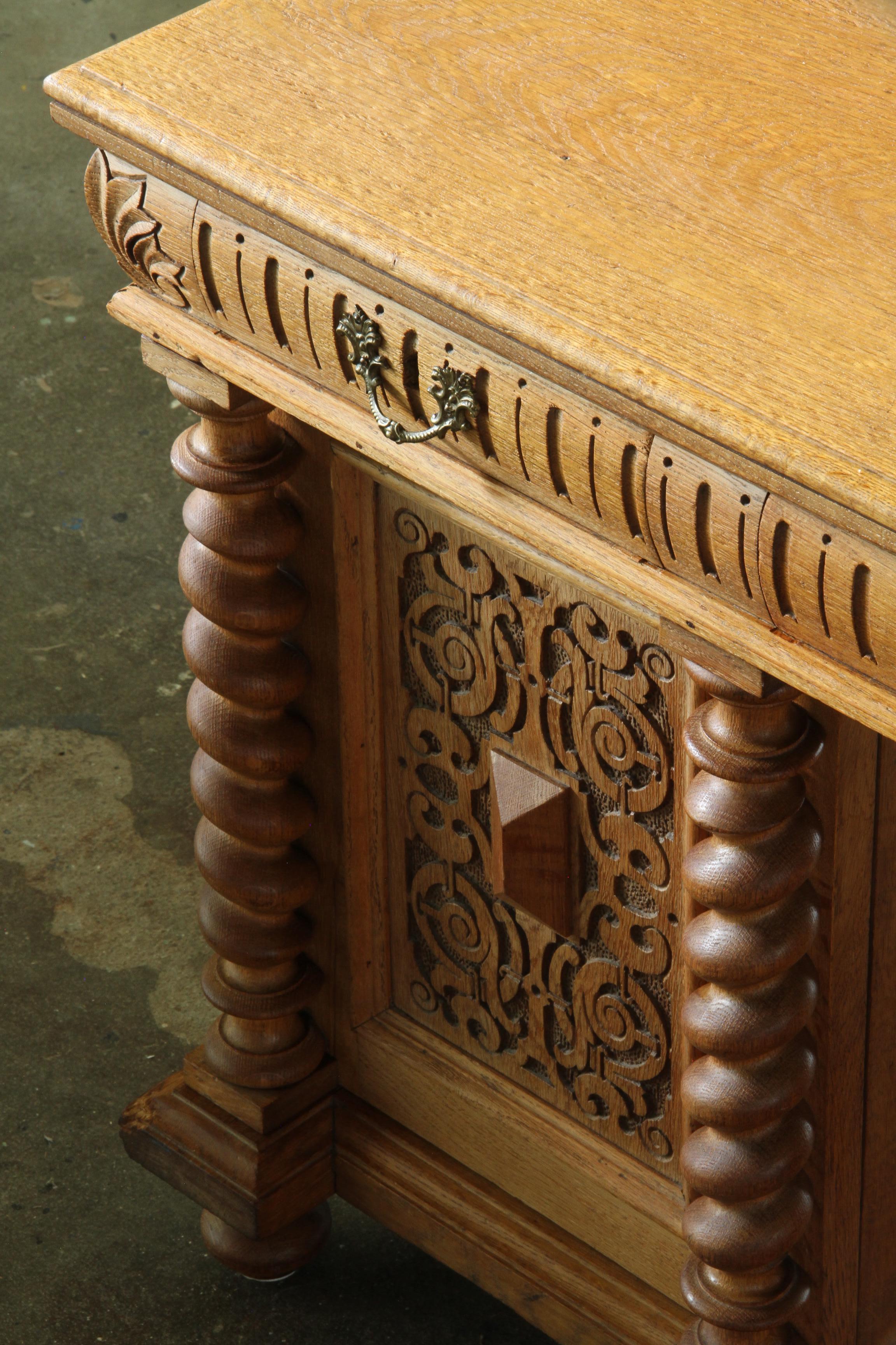 Unique_Danish_Cabinetmaker_Solid_Oak_Desk_with_Carved_Doors,_Denmark,_1960s