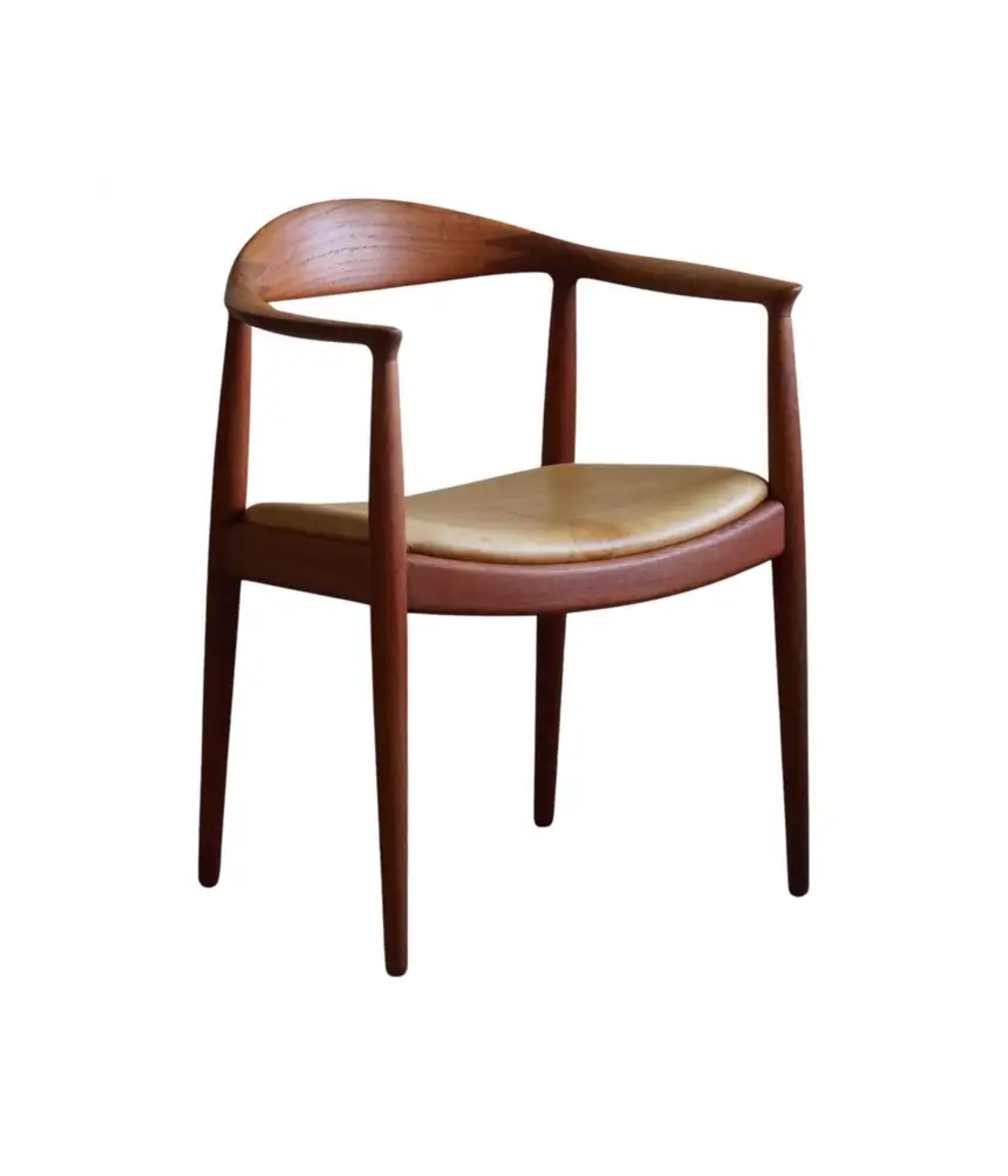 Hans_J._Wegner,_Armchair_in_Teak_&_Leather,_The_Chair_model_JH501,_1950s