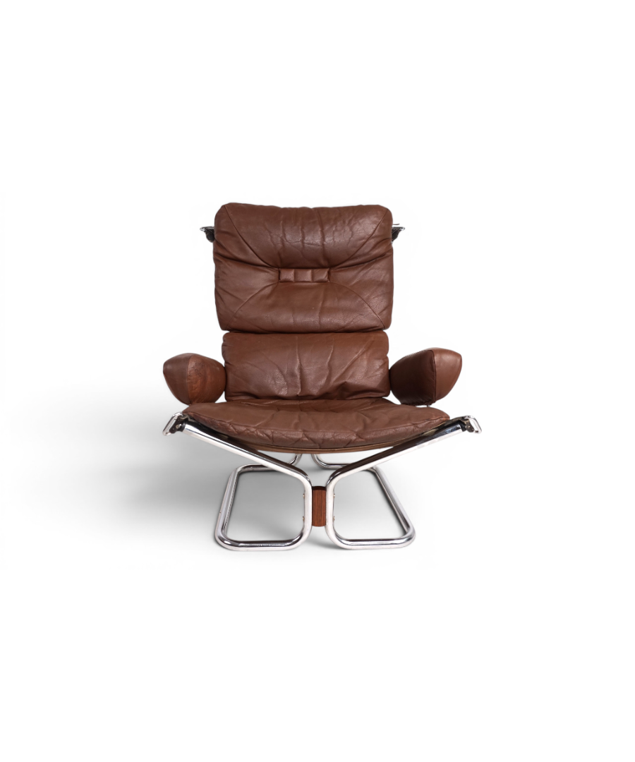 Harald_Relling_Wing_Lounge_Chair_for_Westnofa_in_Leather_and_Chrome,_Norway_1970s