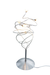Twister_Table_Lamp_by_Harco_Loor_Design,_Sculptural_Stainless_Steel_and_Blown_Glass_Light,_Netherlands,_1980s