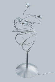 Twister_Table_Lamp_by_Harco_Loor_Design,_Sculptural_Stainless_Steel_and_Blown_Glass_Light,_Netherlands,_1980s