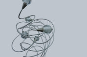 Twister_Table_Lamp_by_Harco_Loor_Design,_Sculptural_Stainless_Steel_and_Blown_Glass_Light,_Netherlands,_1980s