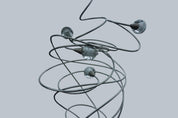 Twister_Table_Lamp_by_Harco_Loor_Design,_Sculptural_Stainless_Steel_and_Blown_Glass_Light,_Netherlands,_1980s