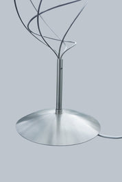 Twister_Table_Lamp_by_Harco_Loor_Design,_Sculptural_Stainless_Steel_and_Blown_Glass_Light,_Netherlands,_1980s