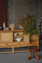 Henning_Kjærnulf_Brutalist_Oak_Sideboard,_Danish_Mid_Century_Modern_Credenza,_1960s
