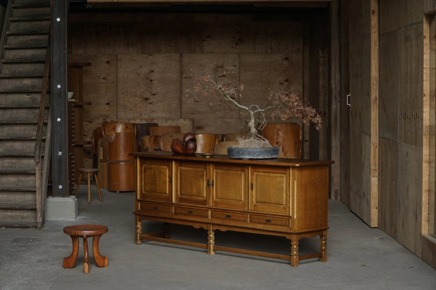 Henning_Kjærnulf_Dark_Stained_Oak_Sideboard,_Danish_Brutalist_Credenza_for_EG_Møbler,_1960s