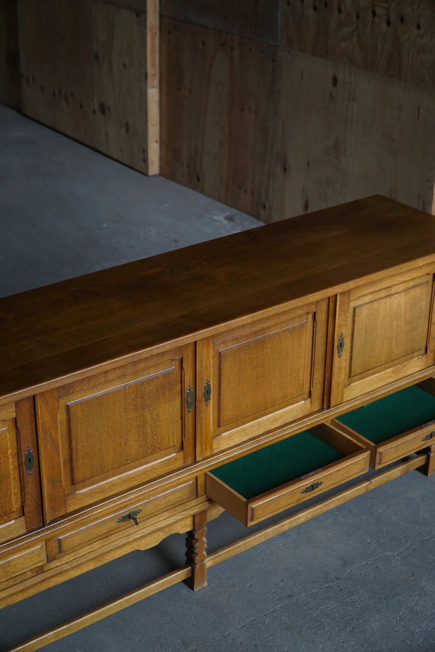 Henning_Kjærnulf_Dark_Stained_Oak_Sideboard,_Danish_Brutalist_Credenza_for_EG_Møbler,_1960s