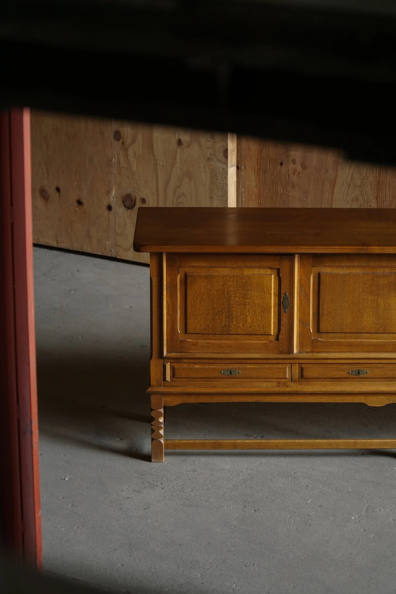 Henning_Kjærnulf_Dark_Stained_Oak_Sideboard,_Danish_Brutalist_Credenza_for_EG_Møbler,_1960s