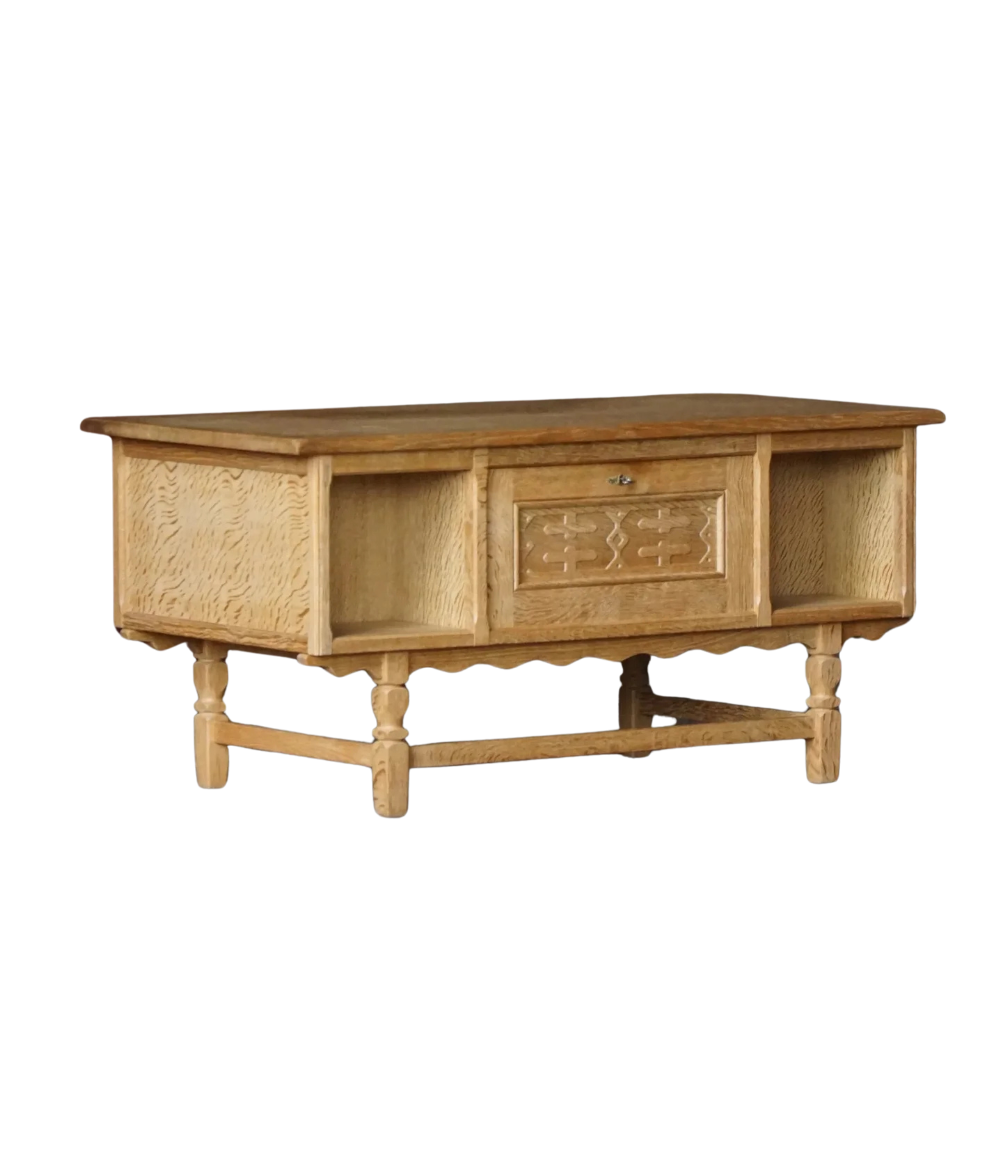 Henning_Kjærnulf_Freestanding_Oak_Desk,_Danish_Mid_Century_Modern,_1950s