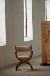 Henning_Kjærnulf_‘Kurul’_Armchair_in_Oak_and_Hessian,_Danish_Modern_Design