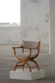 Henning_Kjærnulf_‘Kurul’_Armchair_in_Oak_and_Lambswool,_Danish_Modern_Design