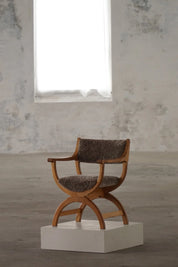 Henning_Kjærnulf_‘Kurul’_Armchair_in_Oak_and_Lambswool,_Danish_Modern_Design