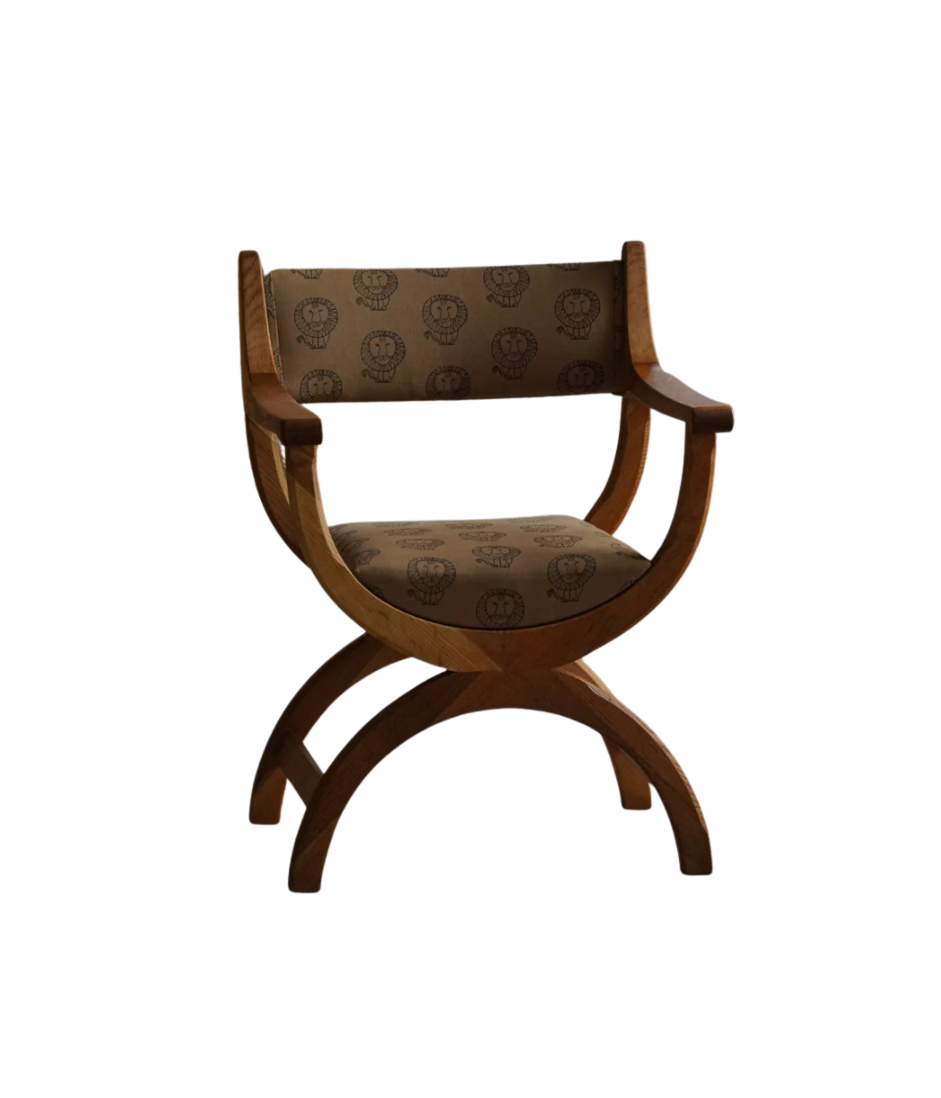 Henning_Kjærnulf_‘Kurul’_Armchair_in_Oak_with_Lisa_Larson_Textile