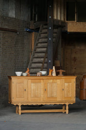 Henning_Kjærnulf_Oak_Sideboard_for_EG_Møbler,_Danish_Brutalist_Credenza,_1960s