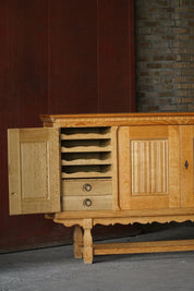 Henning_Kjærnulf_Oak_Sideboard_for_EG_Møbler,_Danish_Brutalist_Credenza,_1960s
