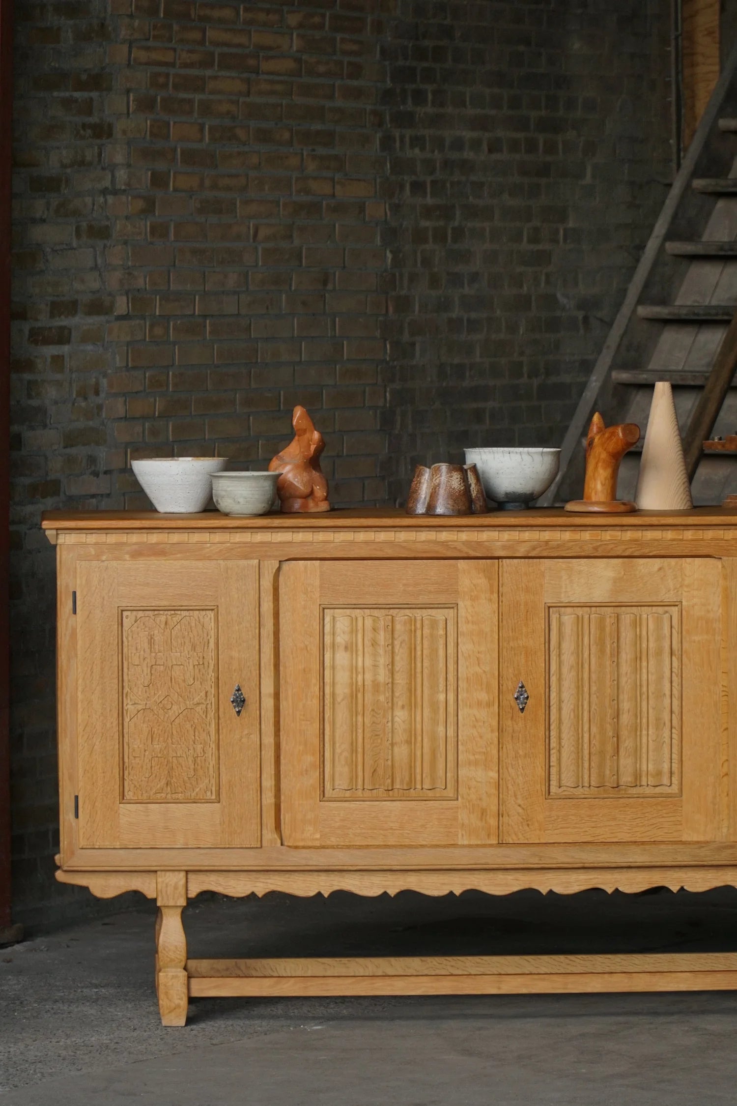 Henning_Kjærnulf_Oak_Sideboard_for_EG_Møbler,_Danish_Brutalist_Credenza,_1960s