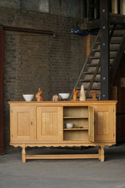 Henning_Kjærnulf_Oak_Sideboard_for_EG_Møbler,_Danish_Brutalist_Credenza,_1960s