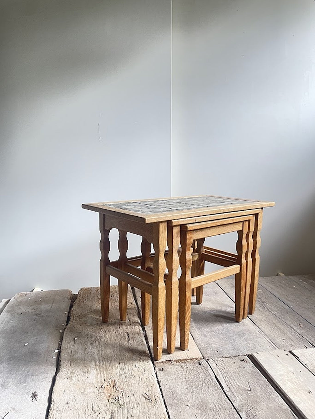 Set_of_3_Henning_Kjærnulf_Nesting_Tables_for_EG_Kvalitetsmøbel_in_Solid_Oak_and_Ceramic_Tile,_Denmark,_1960s