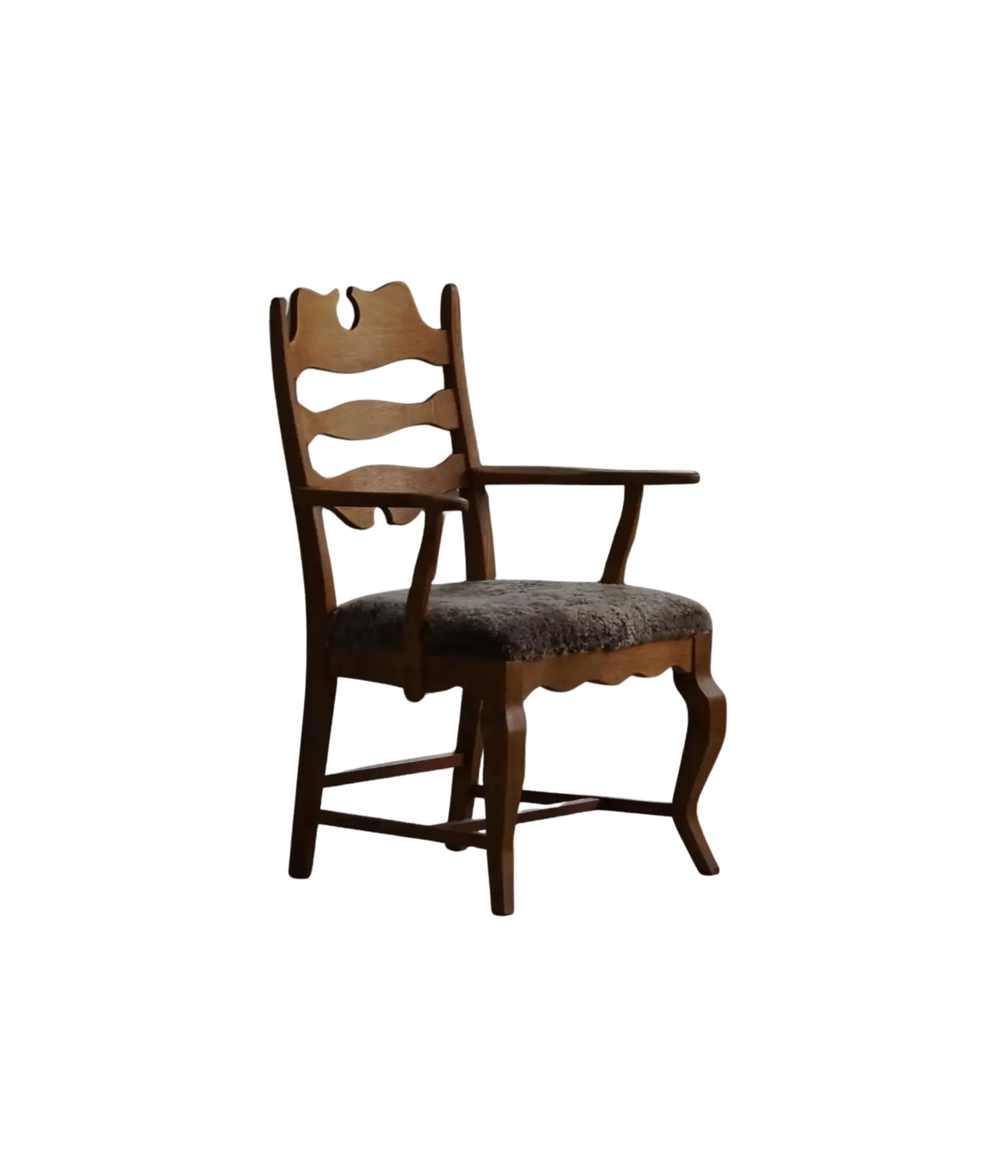 Henry_Kjærnulf_‘Razorblade’_Armchair_in_Oak_and_Lambswool,_Danish_Modern_Design