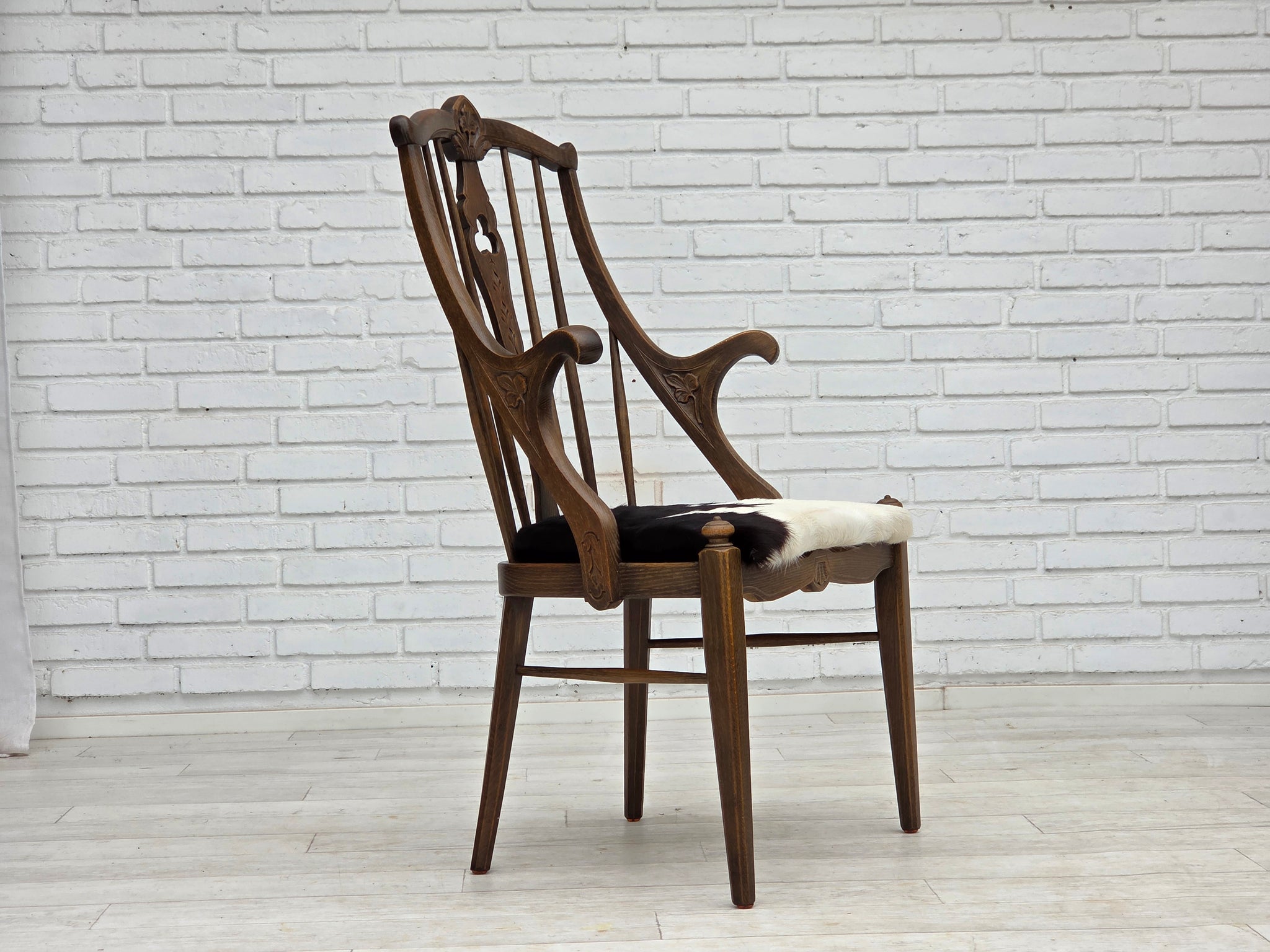 High_Back_Armchair_in_Cowhide_and_Oak_1960s_Denmark