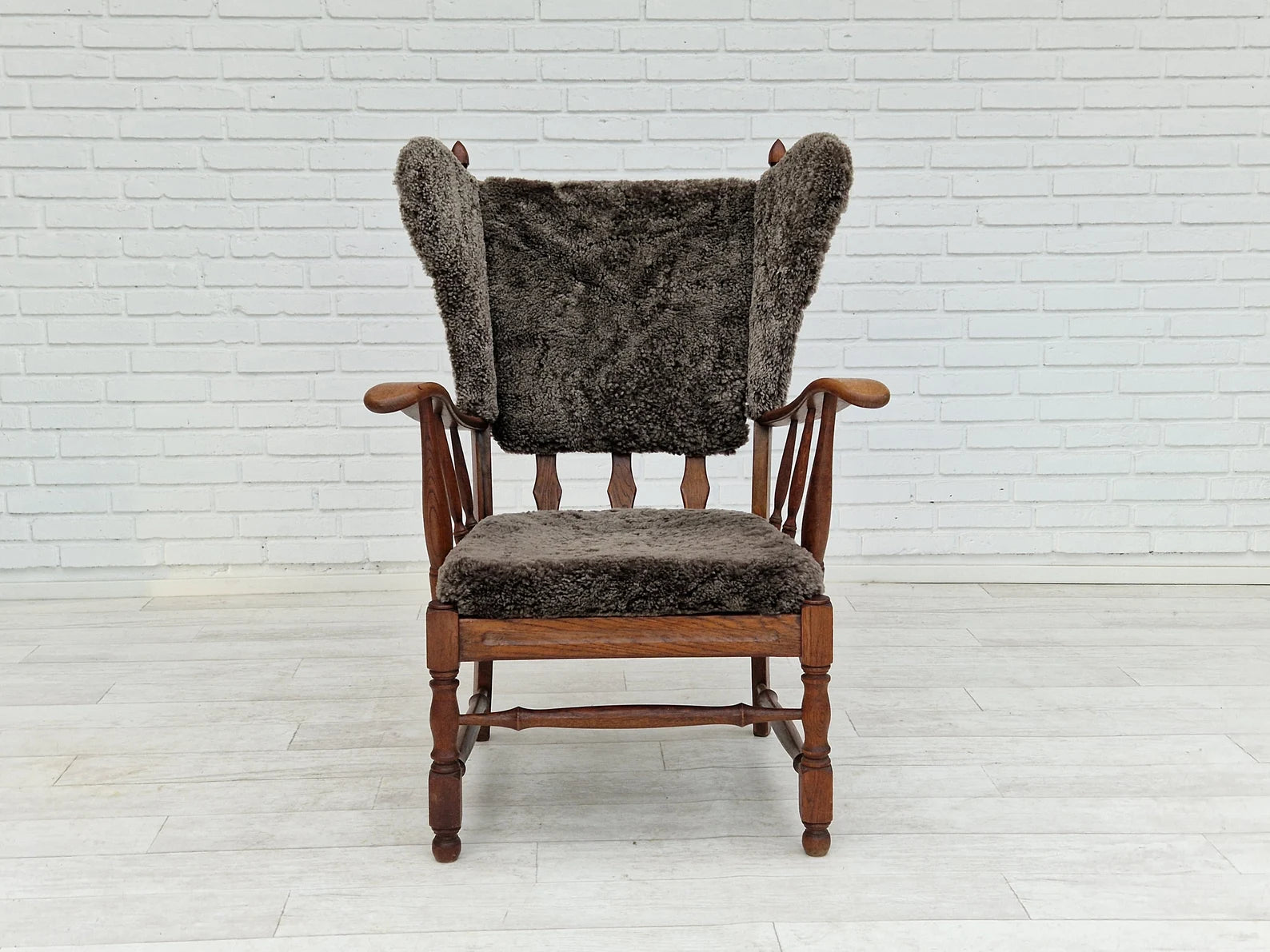 Danish_High_Back_Sheepskin_Armchair_in_Oak,_1960s,_Denmark